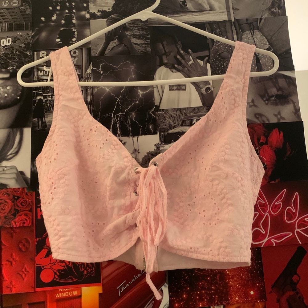 Missguided lace up crop top